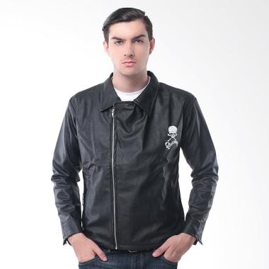 Alphawear Trend Biker Series Kulit Jaket Pria - Hitam