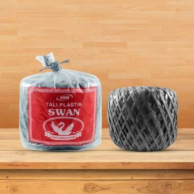 Swan Tali Hitam (SM) 800gr / Tali Rafia Plastik / Tali Rafia Kiloan
