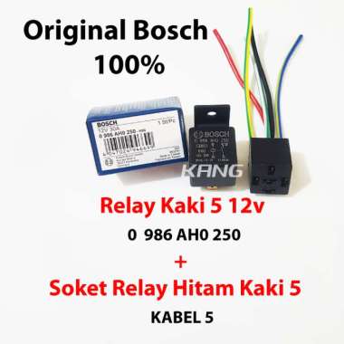 Riley / Relay Kaki 5 12V + Soket Relay Hitam Kaki 5 Bosch Original
