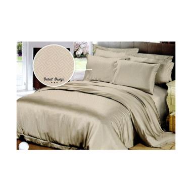 Ellenov Motif Emboss Set Sprei - Coklat Susu