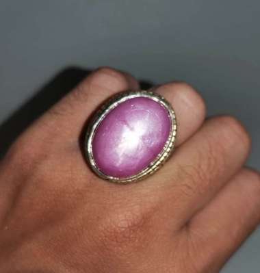 Batu Cincin Ruby Star Pink Besar Bagus Antik