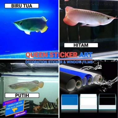 Stiker Aquarium / Sticker Background Aquarium Polos Anoali Biru Doff