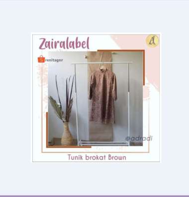 Tunik brokat brown by Label baju akad pesta kekinian cantik