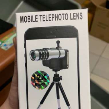 Lensa kamera handphone hp 12x zoom portable mobile phone tele lens Silver