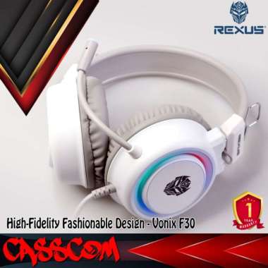 Headset Gaming Rexus Vonix F30 - Headphone RGB F 30 Putih