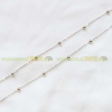 Tali Gantungan Masker Kalung Masker Strap Rantai Korea Style Simple Bulat silver