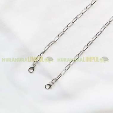 Tali Gantungan Masker Kalung Masker Strap Rantai Korea Style Simple RANTAI SILVER