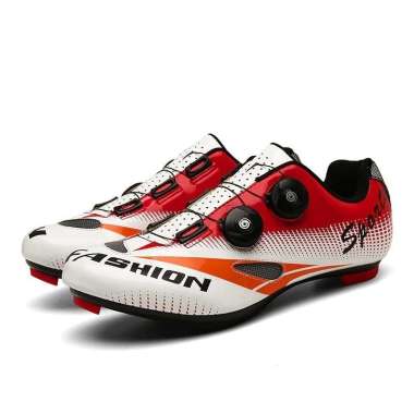 SPEED Sepatu Sepeda Roadbike MTB Balap T70 Multi Cleat Shoes 2 BOA 41 Merah