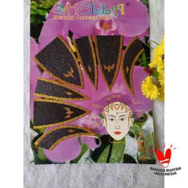 Stiker Paes Prada Hiasan Kepala Tradisional Pengantin Siap Pakai Hitam