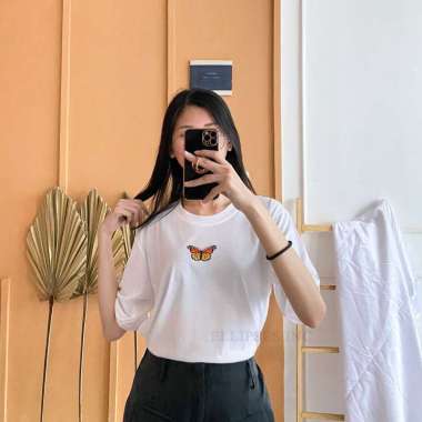 ELLIPSESINC Kaos Oversize Pria & Wanita Butterfly XXXL Putih