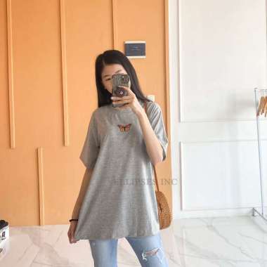 ELLIPSESINC Kaos Oversize Pria & Wanita Butterfly XL Abu