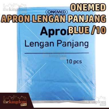 Onemed Apron Lengan Panjang Blue /10 Disposable Celemek Plastik Medis