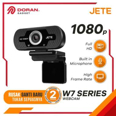 Webcam 1080p Full HD JETE W7 with Build In Mic - Garansi 2 Tahun HITAM