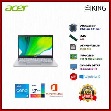 LAPTOP ACER ASPIRE 5 A514 54 i5 1135G7 8GB 512GB SSD FREE OFFICE