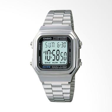 CASIO Digital Jam Tangan Pria [A178WA-1A] Silver