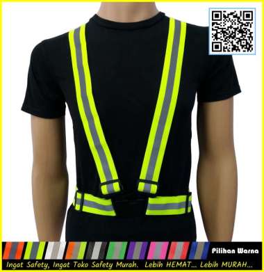Rompi Safety Karet Safety Vest Scotligh Elastic Rreflective Rompi V Hijau stabilo