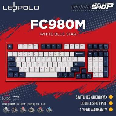 Leopold FC980M White Blue Star Mechanical Gaming Keyboard Red Switch