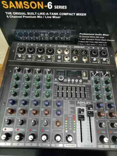 Mixer ashley samson 6 samson6 6 channel original hitam