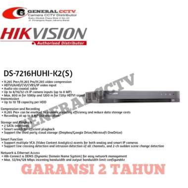 HIKVISION 7216-HUHI-K2S TURBO HD AUDIO DVR 16 CHANNEL