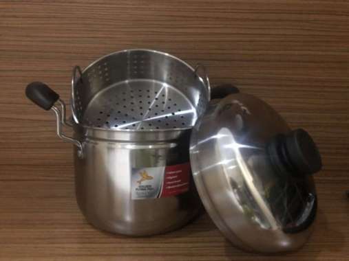 Panci + Steamer Stainless Steel 20cm | Golden Flying Fish | Sauce Pot ORI 100% Multicolor