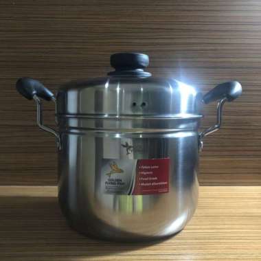 Panci + Steamer Stainless Steel 20cm | Golden Flying Fish | Sauce Pot ORI 100% Multicolor