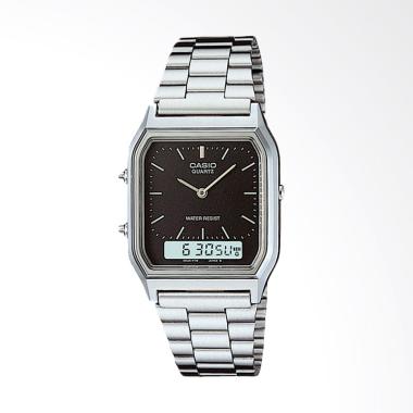 CASIO Analog Digital Jam Tangan Unisex - Black & Silver [AQ-230A-1D] Silver