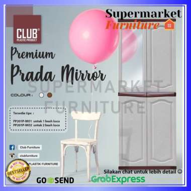 LEMARI PAKAIAN GANTUNG GAMIS CERMIN MO1 CLUB PREMIUM / FULL GANTUNG PLASTIK CERMIN1 TANPA BUBBLE WRA