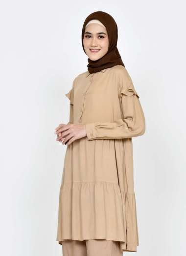 ZAHRA SIGNATURE Tunik Ruffle Irma M BROWN