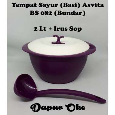 Asvita Basi Emerald Bundar 2 Lt BS083 / Tempat Sayur Neutral