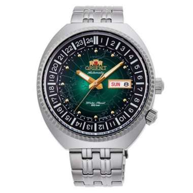 Orient RA-AA0E02E Mechanical Revival Jam Tangan Pria Stainless Steel Original Silver Green
