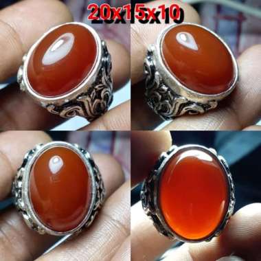 Cincin Batu Akik Motif Warna Sawo Kecik Antik Unik