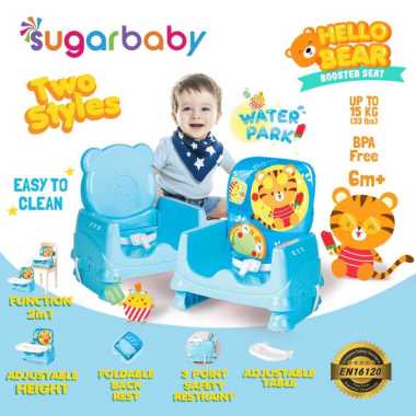 Sugar Baby New Folded Booster Seat Hello Bear Kursi Makan Water Park