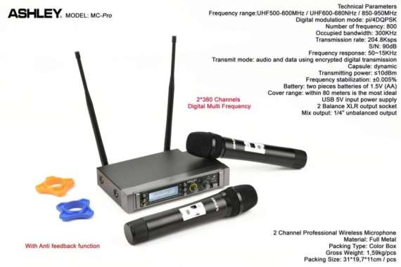Mic Wireless Ashley MC PRO Original Product