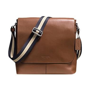 Coach Charles Messenger Crossbody Bag Saddle Tas Selempang Pria - Tan