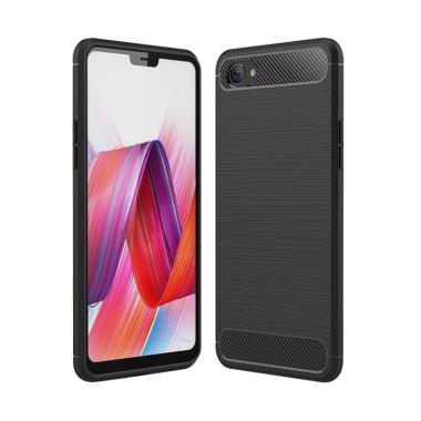 Tm Case Carbon Fiber Premium Soft Casing for Oppo F7 Youth 6.0 Inch 2018 Hitam