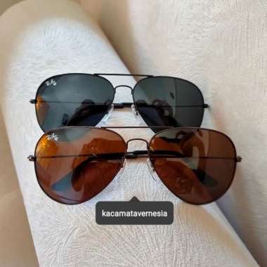 Kacamata Rayban Pilot Aviator Pria Wanita Lensa Kaca Diamondhard Hitam