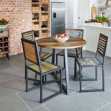 meja makan set industrial cafe / meja / kursi