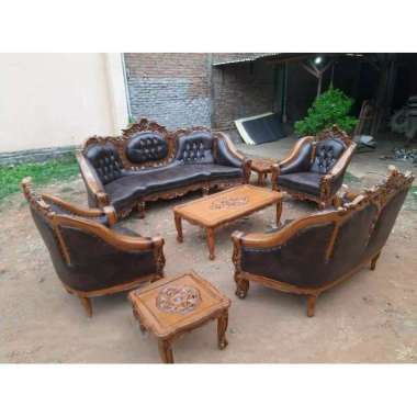 Kursi Tamu Sofa Romawi Ganesa Kayu Jati Mebel Ganesha royal Furniture Asli Jepara