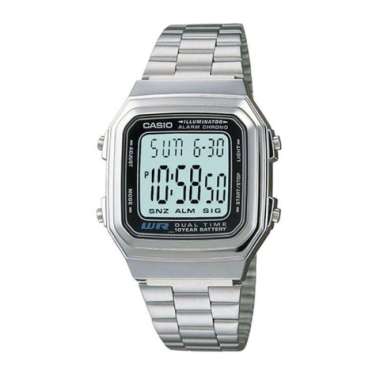 CASIO ORIGINAL - CASIO A178WA-1A - JAM TANGAN PRIA JAM PRIA - STAINLESS CASIO A-178WA-1A A 178WA 1A