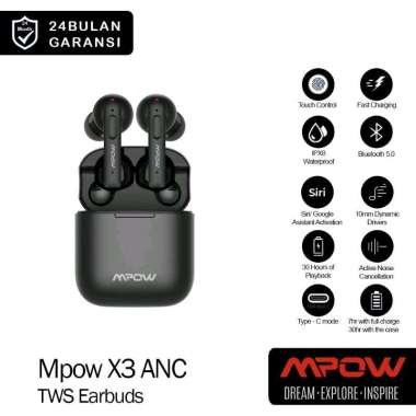Mpow X3 ANC TWS Earbuds Original Garansi Resmi
