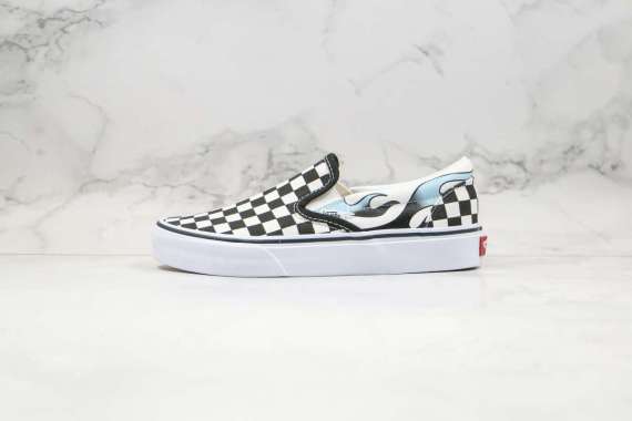 checkered and flame vans