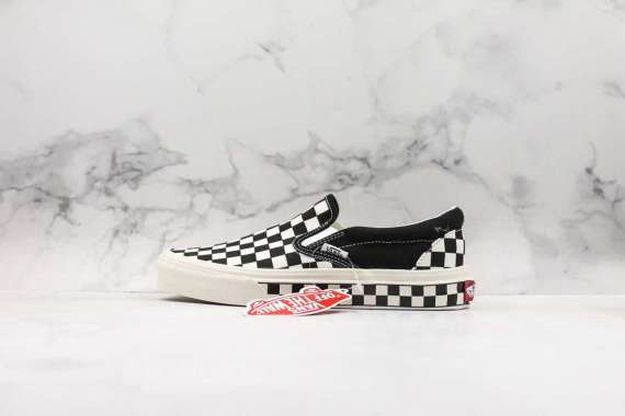 checkered vans slip on platform