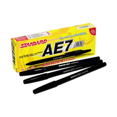 Standard PEN AE7 Ballpoint - Black [0.5 mm/ 12 pcs/ 1 pack] Hitam
