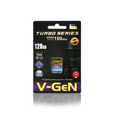 SDCard SDXC V-GeN 128GB Turbo Class 10 VGEN Memory Kamera Digital