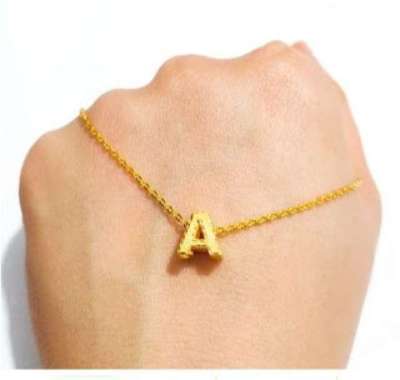 Kalung emas inisial A kadar 700 emas asli