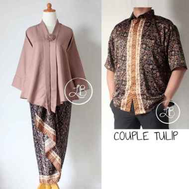Kebaya Couple Setelan Floy Baloteli Dan Kemeja Pendek Batik Pria KEMEJA "M" MILO XXL