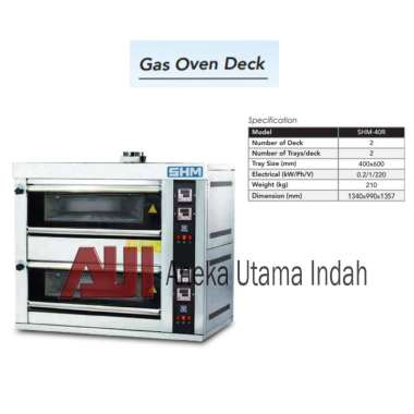 SHM SHM-40R Gas Baking Oven Oven Gas Pemanggang Roti 2 Deck 4 Tray