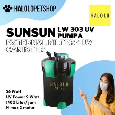 SUNSUN External Filter Canister LW 303 UV Pumpa Aquarium AquascapeSUNSUN External Filter Canister LW