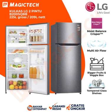 KULKAS LG 2 PINTU GN-B200SQBB / 200SQBB INVERTTER - 225L