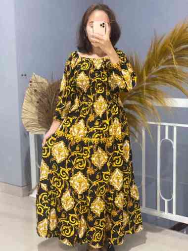 Gamis Katun Rayon Bali Smoke Longdress Canda Rayon Bali Gamis Smoke 01. Hitam